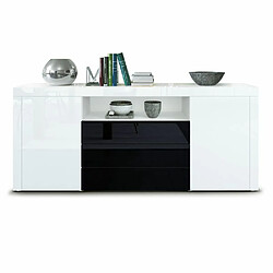 Mpc Buffet Laqué Blanc Et Noir (hxlxp) : 72 X 167 X 35