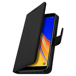 Avizar Housse Samsung Galaxy J6 Plus Etui Clapet Porte-carte Fonction Support - Noire