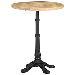 vidaXL Table de bistro Ø60x76 cm Bois de manguier brut 