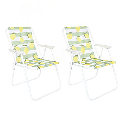 The Home Deco Factory Lot de 2 chaises de camping pliante Citrons - Multicolore