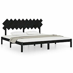 Maison Chic Lit adulte - Lit simple Cadre de lit,Structure du lit Contemporain Noir 200x200 cm Bois massif -MN65207