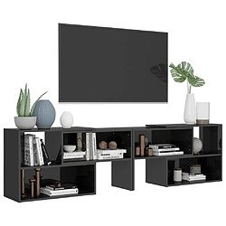 Avis vidaXL Meuble TV Gris brillant 149x30x52 cm Bois d'ingénierie