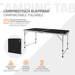 ECD Germany Table de Camping Pliante, Réglable en Hauteur 120x60x54-70 cm, Noir/Argent, en Aluminium et Plastique HDPE, avec Poignée de Transport, Table de Jardin Valise de Voyage Table de Balcon