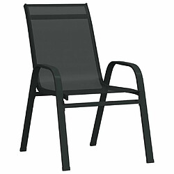 Maison Chic Lot de 2 Chaises empilables de jardin - Fauteuil d'extérieur Noir Tissu textilène -MN74149