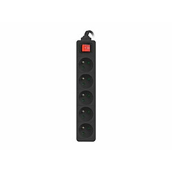 Lanberg Power strip 1.5m, black, 5 sockets, with switch, cle made of solid copper