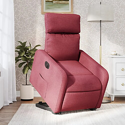 Maison Chic Fauteuil Relax pour salon, Fauteuil inclinable électrique rouge bordeaux tissu -GKD61874