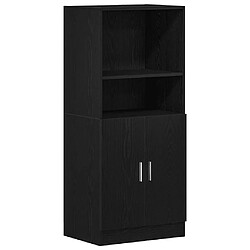 vidaXL Armoire de cuisine noir 57x41,5x131,5 cm bois d'ingénierie