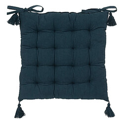 Atmosphera, Createur D'Interieur Galette de chaise rectangulaire Tampa - 38 x 38 cm - Bleu nuit