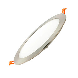 Ledkia Dalle LED 18W Ronde Extra-Plate Coupe Ø 205 mm Argentée Blanc chaud 3000K