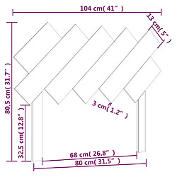 vidaXL Tête de lit Blanc 104x3x80,5 cm Bois massif de pin pas cher