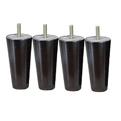 4pcs Cône Forme Eucalyptus Meubles En Bois Massif Canapé Pattes Noires 4 * 6 * 12cm