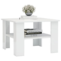 Avis Maison Chic Table basse,Table Console Table d'appoint, Table pour salon Blanc brillant 60 x 60 x 42 cm Aggloméré -MN25000