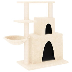 Helloshop26 Arbre à chat meuble tour grimper jouet grattage grattoir escalade plateforme avec griffoirs en sisal 83 cm crème 02_0022528