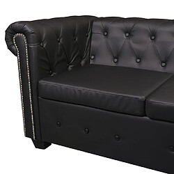 Acheter vidaXL Canapé d'angle Chesterfield 5 places Cuir synthétique Noir