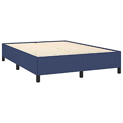 Avis vidaXL Sommier à lattes de lit avec matelas Bleu 140x190 cm Tissu