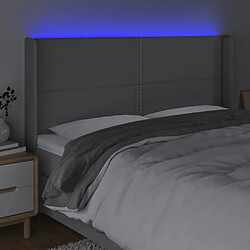 Avis vidaXL Tête de lit à LED Gris clair 203x16x118/128 cm Tissu