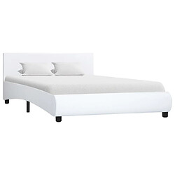 vidaXL Cadre de lit sans matelas blanc similicuir 140x200 cm 