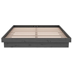 Acheter vidaXL Cadre de lit sans matelas gris bois massif