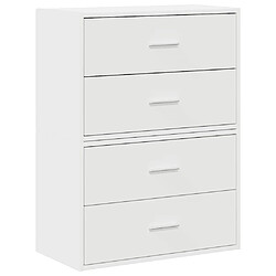 vidaXL Armoires avec 2 tiroirs 2pcs blanc 60x31x40cm bois d'ingénierie