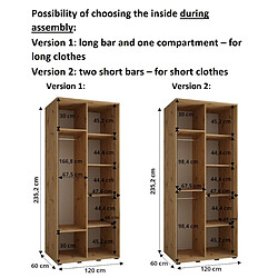 Avis Abiks Meble Armoire DAVOS 4 À Portes Coulissantes 235,2/120/60 2 Portes