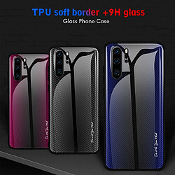 Avis Wewoo Coque Pour Huawei P30 Pro Texture Gradient Glass Protective Glass Case Rose Red