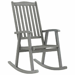 Maison Chic Chaise à bascule avec coussin | Fauteuil à bascule Rocking chairs Gris Bois d'acacia massif -GKD91128