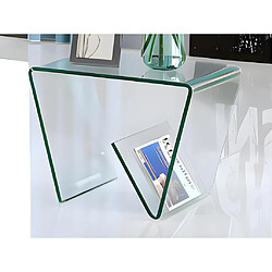 Vente-Unique Table d'appoint ZENIA - Verre trempé courbé