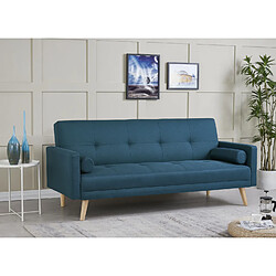 Avis Concept Usine Canapé scandinave convertible 3 places tissu bleu canard WOODEN