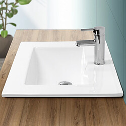 Ecd Germany Vasque encastré lavabo évier salle de bain en céramique blanc 610 x 465 x 175 mm