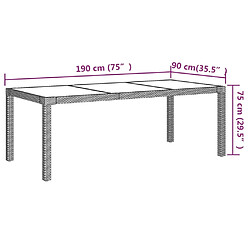 vidaXL Ensemble à manger d'extérieur 7 pcs coussins Résine tressée pas cher