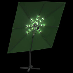 Helloshop26 Parasol meuble de jardin cantilever à led 400 x 300 cm vert 02_0008172 pas cher