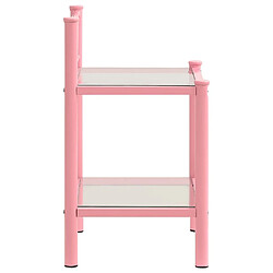 Maison Chic Lot de 2 Tables de chevet - Tables de Nuit Rose et transparent Métal et verre pas cher