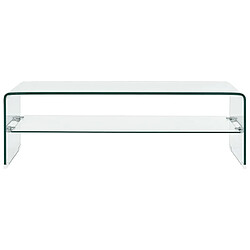 Maison Chic Tabls basse,Table Console pour salon Clair 98 x 45 x 31 cm Verre trempé -MN21938