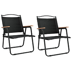 vidaXL Chaises de camping lot de 2 Noir 54x55x78 cm Tissu Oxford