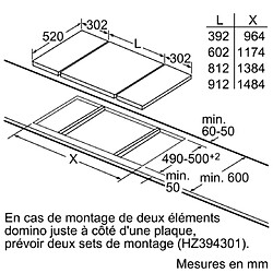 Table induction domino 30cm 2 foyers - ex375fxb1e - SIEMENS pas cher