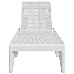 Acheter Maison Chic Chaise longue de jardin| Bain de soleil Relax | Transat blanc 186x60x29 cm PP -GKD45473