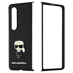 Coque Samsung Z Fold 4 Hybride Graphique 3D Karl Lagerfeld Saffiano Ikonik Noir