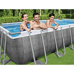 Acheter Bestway Piscine tubulaire rectangle power steel 5.49 x 2.74 x h.1.22 m - motif rotin gris