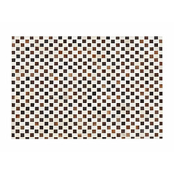 Acheter Beliani Tapis patchwork en cuir beige et marron 160 x 230 cm KAYABEY