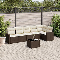 vidaXL Salon de jardin avec coussins 7 pcs marron résine tressée