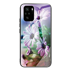 Coque en TPU anti-rayures motif chrysanthème violet pour votre Xiaomi Redmi Note 10 4G