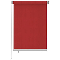 vidaXL Store roulant d'extérieur 100x140 cm Rouge PEHD