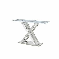 Avis Console DKD Home Decor Blanc Gris Argenté Verre Acier 120 x 40 x 75 cm