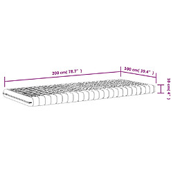 vidaXL Matelas en mousse 2 pcs blanc 100x200 cm 7 zones dureté 20 ILD pas cher