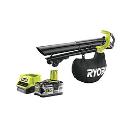 Pack RYOBI Souffleur aspiro-broyeur 18V OnePlus Brushless OBV18 - 1 batterie 5.0Ah - 1 chargeur rapide 2.0Ah RC18120-150