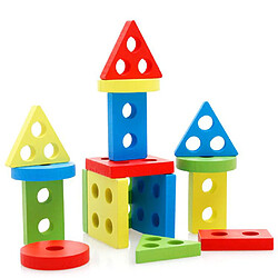 Blocs De Construction En Bois Puzzle Montessori Jouets éducatifs 4 Piliers