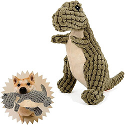 Dino robuste indestructible, jouets interactifs pour chiens Dino robustes et grinçants pour les mâcheurs agressifs, jouets à mâcher de chien en peluche