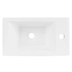 Avis Vasque avec vidage sans trop-plein 46x26,5x11 cm Blanc en céramique ML-Design