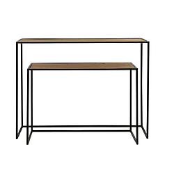 Lot de 2 consoles Eszential Naturel - L 80/100 x l 30/30 x H 60/80 cm - Pomax