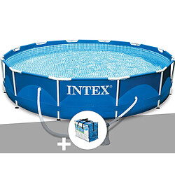 Kit piscine tubulaire Intex Metal Frame ronde 3,66 x 0,76 m + Bâche à bulles